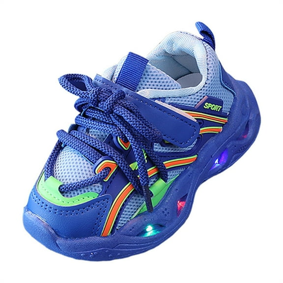 Otqutp Baby Girls Leather Lace Lights up Sneakers Hook Loop Non Slip Walking Sport Shoes Toddler New Born Casual Breathable