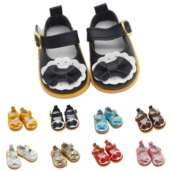 Otqutp Baby Girls Mary Jane Shoes with Bow Non Slip Toddler Shoe Cute Princess Flat Girls Slip On Soft Dress Shoes