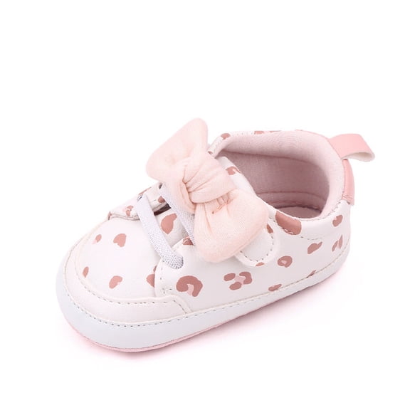 Otqutp Baby Girls Sneakers Bow Open Toe Loafers Heart Shoes Cotton Soft Sole Non Slip First Walking Shoes Light Breathable