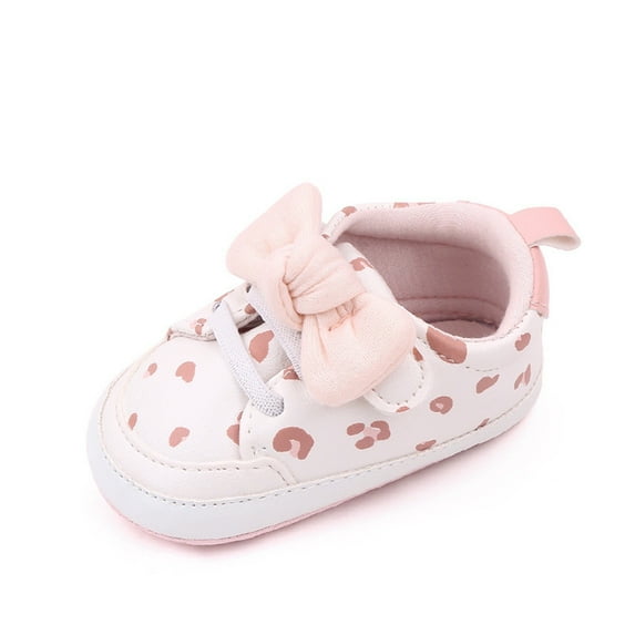 Otqutp Baby Girls Sneakers Bow Open Toe Loafers Heart Shoes Cotton Soft Sole Non Slip First Walking Shoes Light Breathable