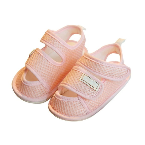 Otqutp Toddler Canvas Sandals Girls Barefoot Open Toe Flat Shoes Baby Boys Girls Summer Close Toe Soft Shoes Dress Baptism