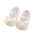 thumbnail image 1 of Otqutp Baby Girls Walking Shoes Toddler Cute Bow Shoes Children Princess Soft Sole Shoes Baby Round Toe Slip On Shoes, 1 of 5