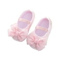 thumbnail image 1 of Otqutp Baby Girls Walking Shoes Toddler Cute Bow Shoes Children Princess Soft Sole Shoes Baby Round Toe Slip On Shoes, 1 of 5