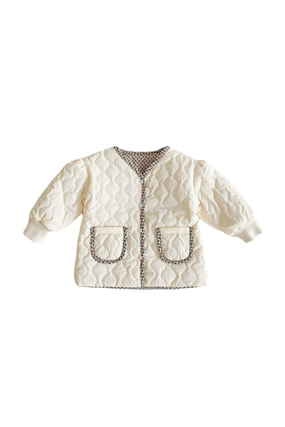 Baby Jackets Windproof Toddler Girls Boys Autumn Padded Jacket with Long Sleeve Coat Temperament Cardigan Coat for 0 to 24 Months