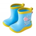 thumbnail image 1 of Otqutp Baby Kids Easy On Rain Shoes Boots for Toddler Little Kid Dinosaur Rainboots Waterproof Rubber Non Slip Boots, 1 of 3