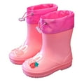thumbnail image 1 of Otqutp Baby Low Heel Shoes Rain Boots for Girls Boys Kids Rain Boot Insulated Liner for Children Rubber Rain Boots Outdoor Playing Rain Boot Unisex-Child(Pink,7-8 Years), 1 of 5