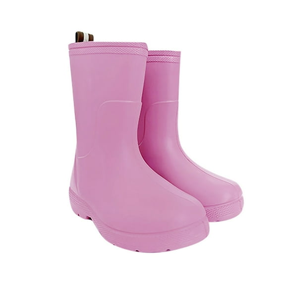 Otqutp Solid Rain Boots Toddler Children Soft Pull On Rainboots Boys Girls Classic Water Shoes Baby Anti Slip Garden Boots