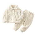 thumbnail image 1 of Otqutp Baby Outfits Set Kids Girls Boys Warm Soft Suit Long Sleeve Sweatshirt Top and Pants Set 2 Piece Outfits Autumn Winter 1-13 Years, 1 of 7
