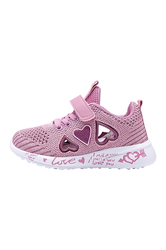 Baby Party Footwear Kids Children Sports Shoes Spring/Summer Colorful Mesh Hollow Out Heart Shaped Pattern Letter Printed Casual Shoes Party Birthday School