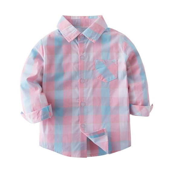 Otqutp Baby Party Shirts Autumn And Winter Boys Long Sleeved Plaid Collar Buttons Shirt Boys Casual Shirt Gentleman Wedding Wear