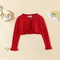 thumbnail image 1 of Otqutp Baby Playwear Blouse Kids Girls' Coat Spring/Summer Solid Color Single Button Cardigan Party Birthday School for 1-7 Years(Red-B,4-5 Years), 1 of 1