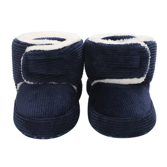 Otqutp Baby Pull-On Shoes Winter Children and Toddler Shoes Boys and Girls Cotton Boots Solid Color Simple Design Hook Loop For Warm and Comfort(A,6-12 Months)