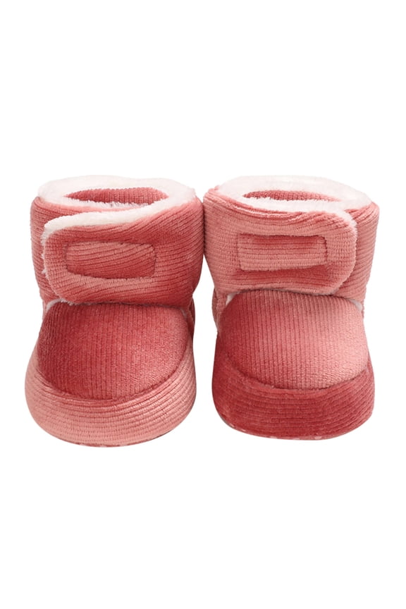 Children Running Shoes Winter Children and Toddler Shoes Boys and Girls Cotton Boots Solid Color Simple Design Hook Loop for Warm and Comfort