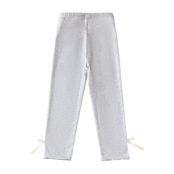Otqutp Baby Pull On Trousers Girls Autumn and Winter Solid Candy Color Sweet Bowknot Bottom Pants Elastic Waist Sports Workout Pants(,3-4 Years)