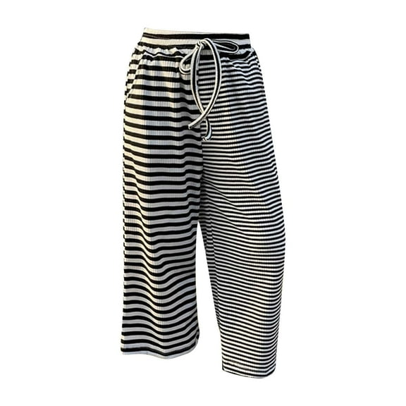 Otqutp Baby Quick Drying Trouser Toddler Kids Girls Fashion Streak Wide Pinstripe Wide Leg Pants Spring Summer and Autumn Casual Pants for 3-8 Years(,6-7 Years)