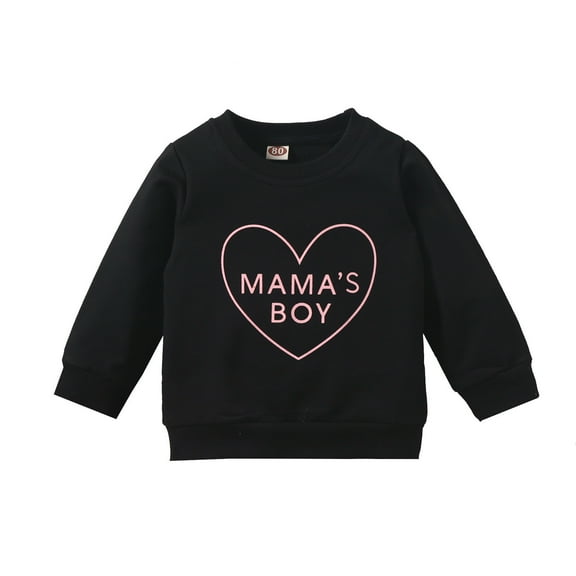 Otqutp Baby Round Neck Blouse Children's Kids Boys Girls Toddler Letters Love Prints Long Sleeve Sweatshirt Pullover Tops for 6M-4 Years Winter Fall Shirt Casual Pullover Sweatshirt(Black,2-3 Years)