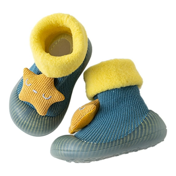 Otqutp Baby Running Shoes Winter Baby Floor Socks Shoes Baby Indoor Non Slip Soft Bottom Toddler Shoes Warm Socks Shoes 0-36 Months
