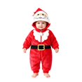 thumbnail image 1 of Otqutp Baby Santa Full Zip Hooded Bodysuit Soft Plush Animal Jumpsuit Newborn Long Sleeve Warm Romper Casual Infant Outfit for Christmas, 1 of 9