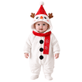 thumbnail image 1 of Otqutp Baby Snowman Full Zip Hooded Bodysuit Soft Plush Animal Jumpsuit Newborn Long Sleeve Warm Romper Casual Infant Outfit for Christmas, 1 of 9