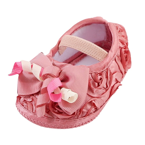 Otqutp Baby Soft Bottom Shoes First Walking Shoes Fashion Soft Sole Toddler Shoes Pearl Dress Shoes Flower Princess Shoes
