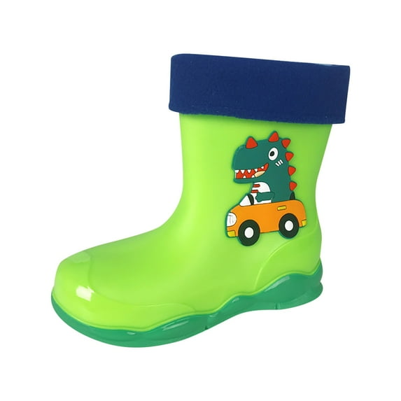Otqutp Baby Soft Sole Dinosaur Boots Little/big Kids Boys and Girls Rain Boots Kids Water Shoes Outdoor Anti Slip Dinosaur Rain Shoes 3-10 Years(Green,9-9.5 Years)