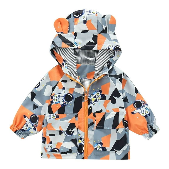 Otqutp Baby Sport Snowsuit Autumn Toddler Boys Girls Coat Cute Long Sleeve Cute Windbreaker Hooded Jackets Tops Fall Winter Clothes Coat(A,2-3 Years)