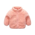 thumbnail image 1 of Otqutp Baby Sport Snowsuit Toddler Girls Boys Autumn Winter Long Sleeve Thick Solid Color Plush Zipper Stand Collar Coat for 1 To 7 Years(Pink,5-6 Years), 1 of 4