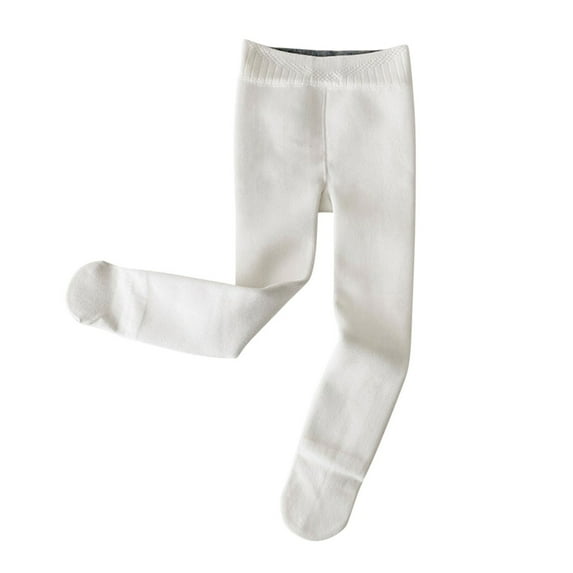 Otqutp Baby Sports Trousers Toddler Kids Baby Girls Cotton Lined Warm Full Leggings Knitted Pantihose Stretchy Basic Full Length Pants Pantyhose for Winter Stocking(,3-5 Years)
