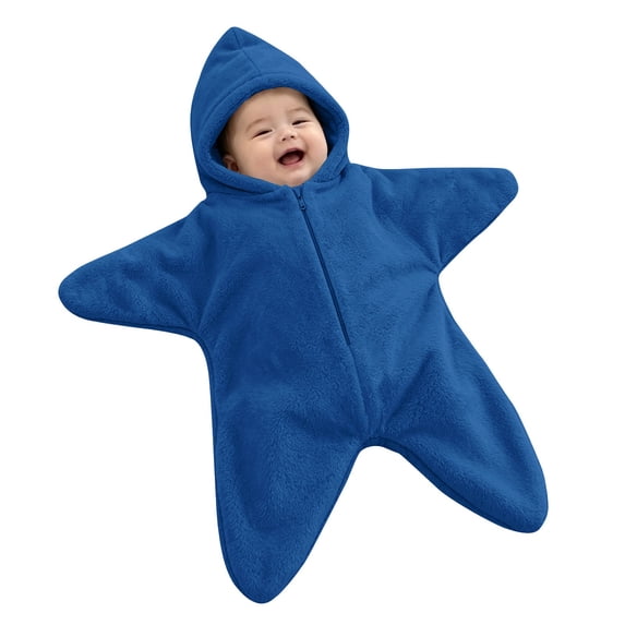 Otqutp Baby Star Suit Newborn Fleece Starfish Bunting Romper Infant Halloween Footie Jumpsuit Winter Warm Clothes 3-12 Months
