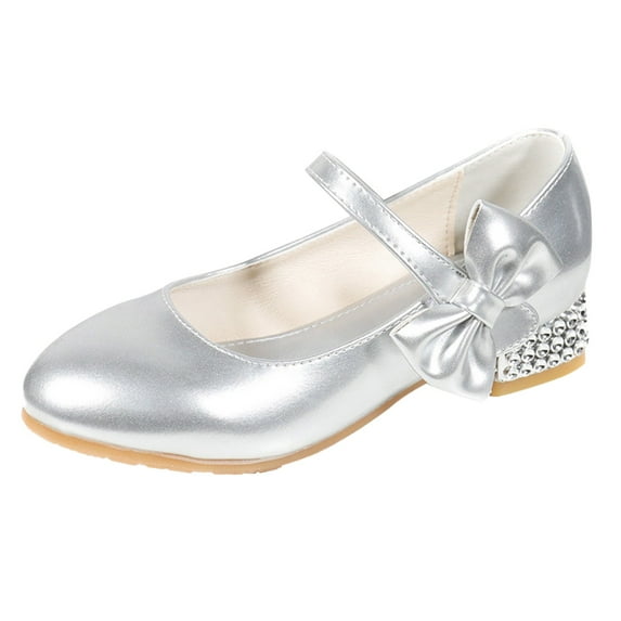Otqutp Baby Tennis Shoes Children Shoes High Heels Girls Princess Single Shoes Dress Shoes Performance Shoes Children Shoes for 5 to 14Years