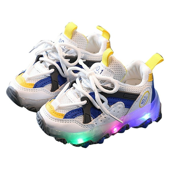 Otqutp Baby Toddler Boys Girls LED Light Sneakers Walking Shoes 1 to 6 Years Old Kids Mesh Luminous Sport Running Shoes