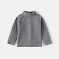 thumbnail image 1 of Otqutp Baby Turtleneck Shirts Kids Boys Fall and Winter Solid Color High Neck Long Sleeve Thickened Bottoming Shirt T Shirt Soft Cotton Tops (Grey-1,4-5 Years), 1 of 1