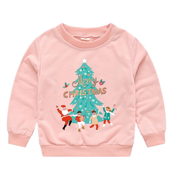Otqutp Baby Warm Pullovers Toddler Children Winter Christmas Long Sleeve Cartoon Printed Letter Hoodie Top Sweatshirt Outwear Pullover Shirt Fall Clothes(AC,18-24 Months)
