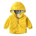 thumbnail image 1 of Otqutp Toddler Boys Solid Hooded Lined Windbreaker Kids Water-Resistant Lightweight Jacket Zip Up Outwear Coat with Pockets, 1 of 7