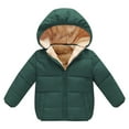thumbnail image 1 of Otqutp Baby Windproof Jacket Autumn/Winter Preschool Girls/Boys Long Sleeve Hooded Removable Hat Down Filled Jacket 2 to 7 Years Old(Green,2-3 Years), 1 of 4