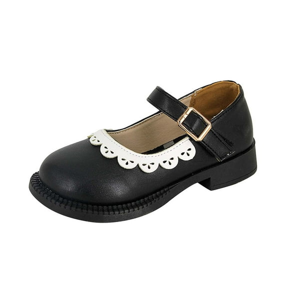 Otqutp Baby Winter Shoes Toddler Little Child Girl's Leather Shoes Baby Soft Soled Princess Shoes Little Girl Casual Shoes Student Single Shoes Lace Shoes
