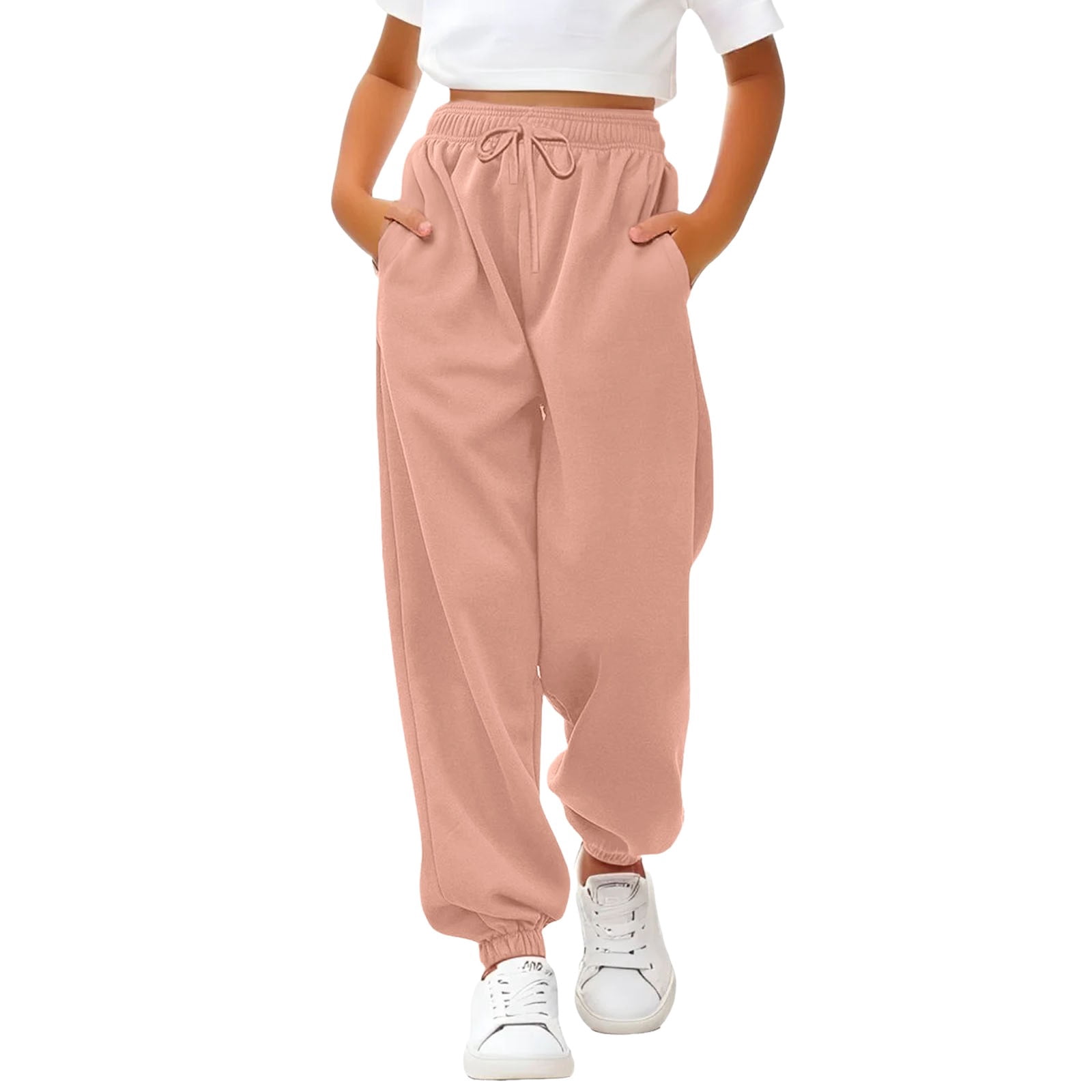 Teenage Drawstring Otqutp Baggy Sweatpants for Girls Boys Straight Leg Active Joggers Teen ...