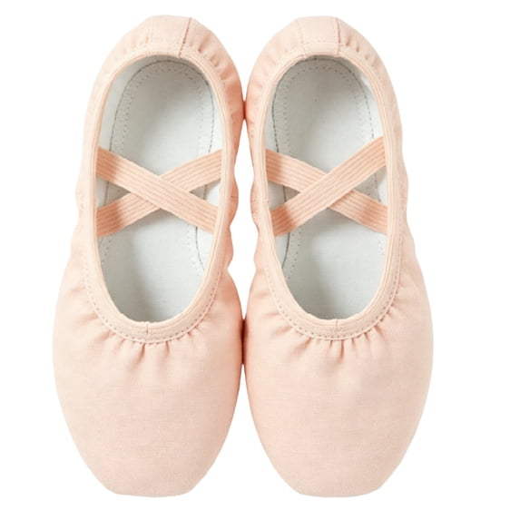 Otqutp Ballet Shoes for Teen Girls Stretch Yoga Canvas Dance Slippers Split Sole for Kids Breathable Soft Bottom Shoes