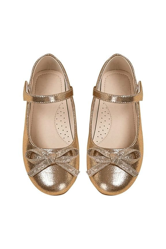 Beach Shoes for Kids PU Leather Princess Shoes with Bow Non Slip Children Ballet Girl Student Shoes Birthday Party School Shoes