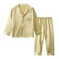 thumbnail image 1 of Otqutp Big Boys Girls Homewear Sets Kids Satin Silk Sleepwear Set Little Gilrs Boys Christmas Homewear Sets Children Button Down Tops+Sleep Pants, 1 of 7