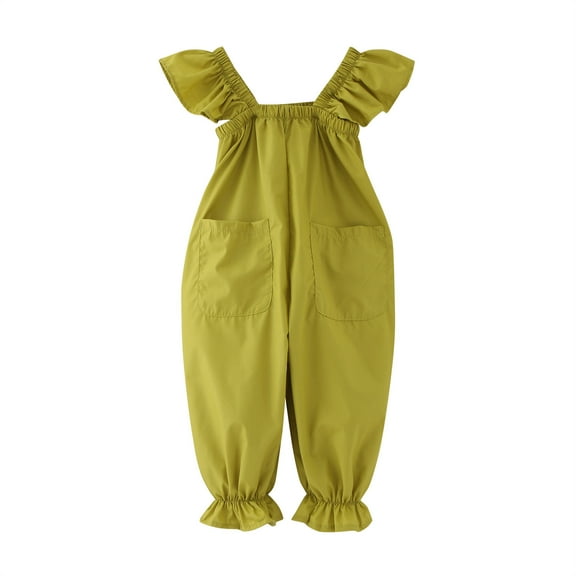 Otqutp Birthday Clothes for Toddler Baby Girls Romper Sleeveless Popular Soild Design Jumpsuit Cute Girl Clothes 2 to 10 Years