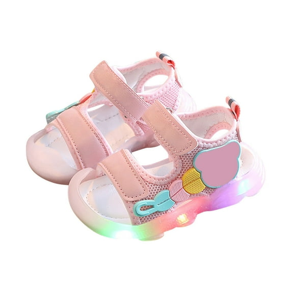 Otqutp Birthday Dance Shoes for Toddler Girls Children Shoes Light Up Shoes LED Light Up Sports Shoes Casual Shoes Breathable Baby Shoes