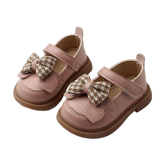Otqutp Birthday Footwear for Toddler Kids Girls Dress Shoes Bow Tie Soft Bottom Princess Shoes Summer Outdoor Soft Rubber Sole Flat Princess Dress Shoes