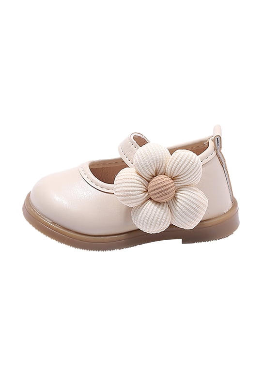 Birthday Footwear for Baby Girls Single Shoes Soft Soled Leather Shoes Children's Toddler Shoes Flower Baby Shoes for 0 to 4 Years