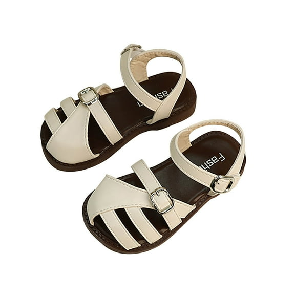 Otqutp Birthday Footwear for Toddler Girls Toddler Big Kids Summer Casual Roman Hollow Out Baotou Sandals for 2 to 11 Years