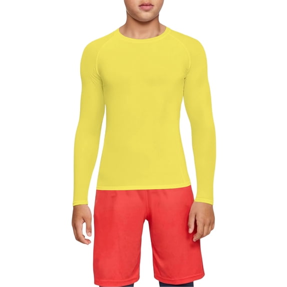 Otqutp Boys Compression Shirt Kids Long Sleeve Athletic Undershirt Youth Quick Dry Base Layer Tops Summer Autumn Training Clothes