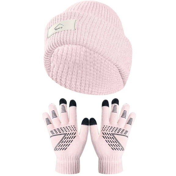Otqutp Boys Girls Hiking Sun Visors Hooded Children's Warm Ear Knitted Wool Hat Cold Proof Neck Hat Winter Knitted Beanie Hat (Pink,One Size)
