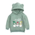 thumbnail image 1 of Otqutp Boys and Girls Long Sleeve Sweatshirt Fall and Winter Christmas Snowman Merry Christmas Print Thickened Hooded Sweater 0-12 Years(Green,18-24 Months), 1 of 8