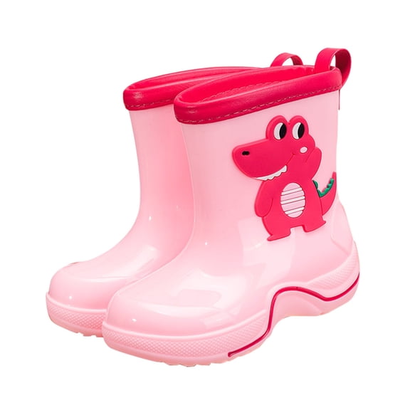 Otqutp Boys Girls Rain Shoes for Baby Children's Rain Boots Textured Soles Non Slip Light Comfortable Rainshoes for Primary School Students(Pink,7-8 Years)