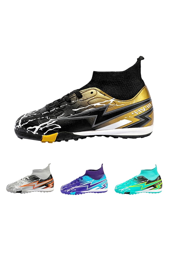 Boys Girls Soccer Cleats Youth Firm Ground Lace-Up Non-Slip Athletic Shoes Football Baseball Training Sneaker